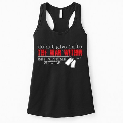 Do Not Give In To The War Within End Veteran Suicide Vintage Womens Tank Top