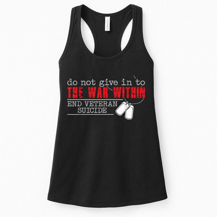 Do Not Give In To The War Within End Veteran Suicide Vintage Womens Tank Top