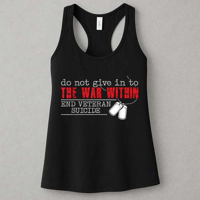 Do Not Give In To The War Within End Veteran Suicide Vintage Womens Tank Top