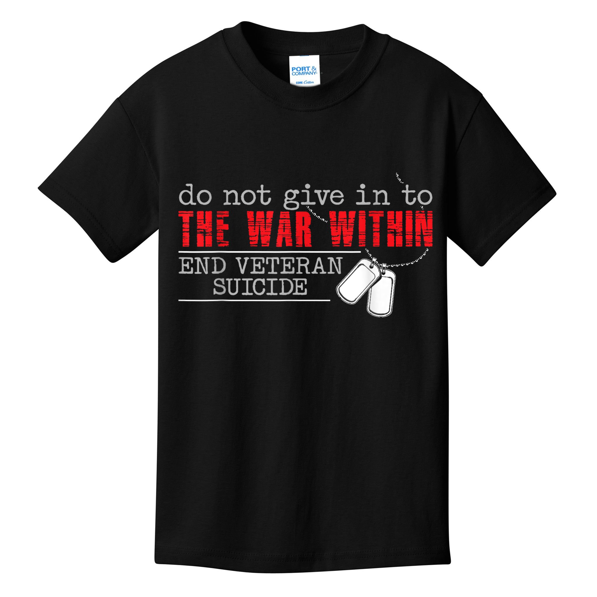 Do Not Give In To The War Within End Veteran Suicide Vintage Kids T-Shirt