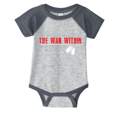 Do Not Give In To The War Within End Veteran Suicide Vintage Infant Baby Jersey Bodysuit