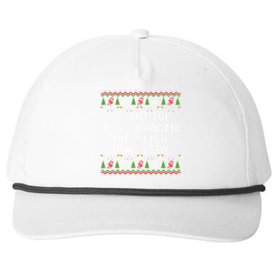 Do Not Give Me A Cigarette Ugly Christmas Funny Sweatshirt Snapback Five-Panel Rope Hat