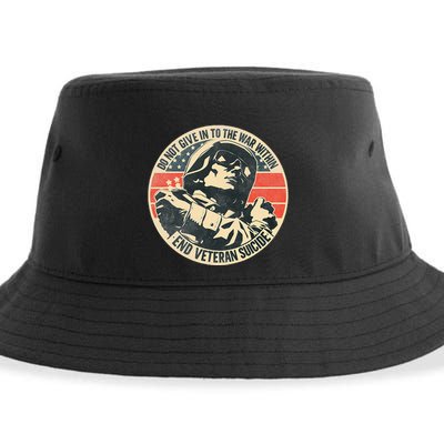 Do Not Give In To The War Within End Veteran Suicide Sustainable Bucket Hat