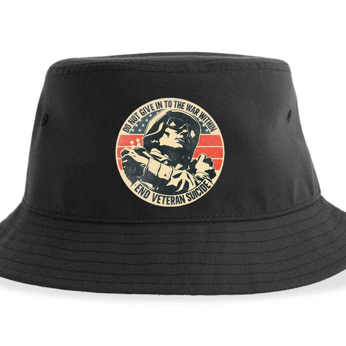 Do Not Give In To The War Within End Veteran Suicide Sustainable Bucket Hat