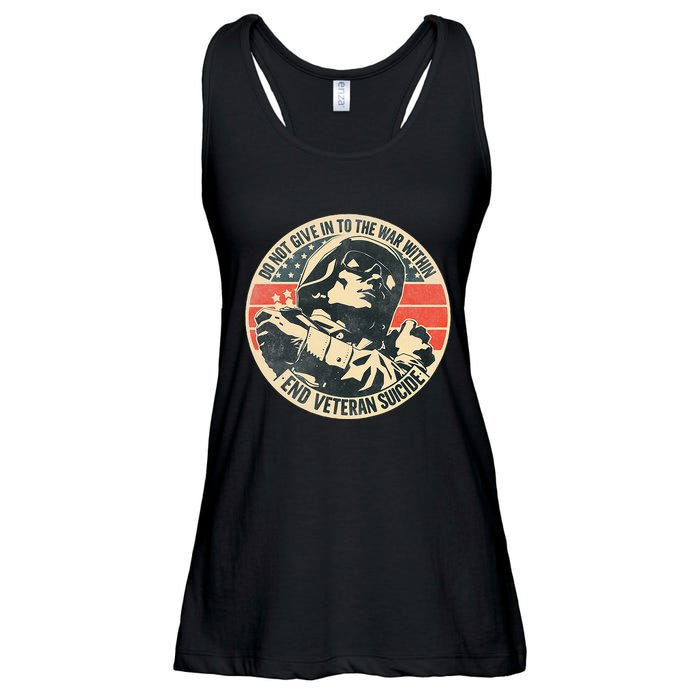 Do Not Give In To The War Within End Veteran Suicide Ladies Essential Flowy Tank