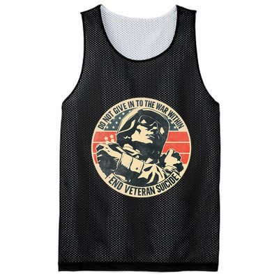 Do Not Give In To The War Within End Veteran Suicide Mesh Reversible Basketball Jersey Tank