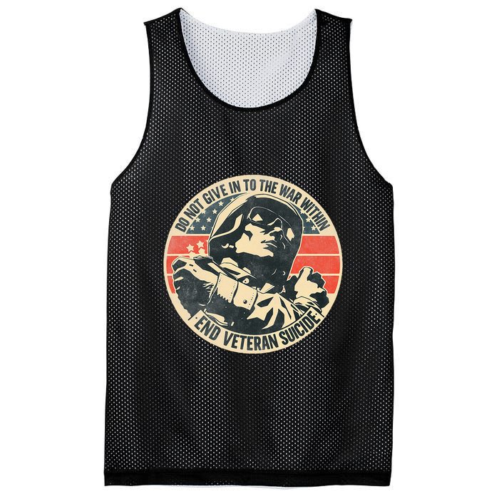 Do Not Give In To The War Within End Veteran Suicide Mesh Reversible Basketball Jersey Tank