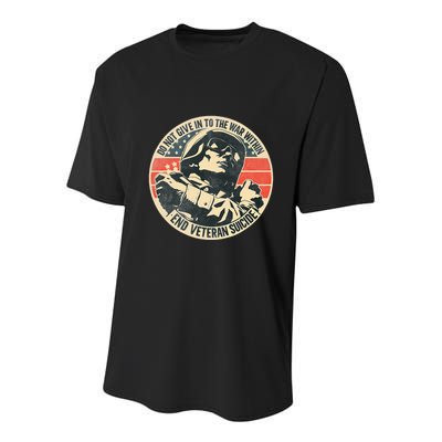 Do Not Give In To The War Within End Veteran Suicide Youth Performance Sprint T-Shirt
