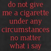 Do Not Give Me A Cigarette Under Any Circumstances No Matter What I Say 7 Panel Mesh Trucker Snapback Hat
