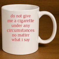Do Not Give Me A Cigarette Under Any Circumstances No Matter What I Say 11oz C Handle Ceramic Mug