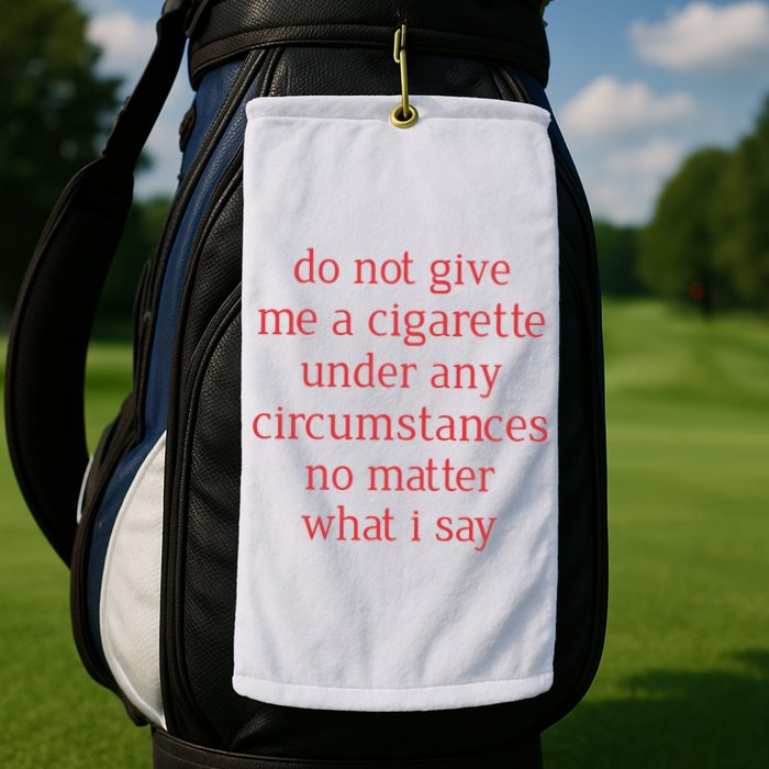 Do Not Give Me A Cigarette Under Any Circumstances No Matter What I Say Golf Towel