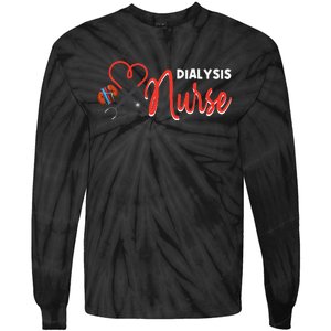 Dialysis Nurse Gifts for Technician Heart Nephrology Nursing Tie-Dye Long Sleeve Shirt