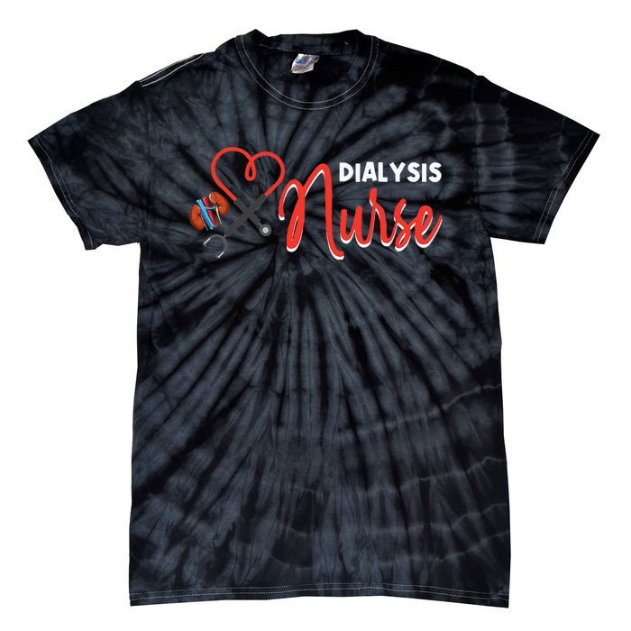 Dialysis Nurse Gifts for Technician Heart Nephrology Nursing Tie-Dye T-Shirt