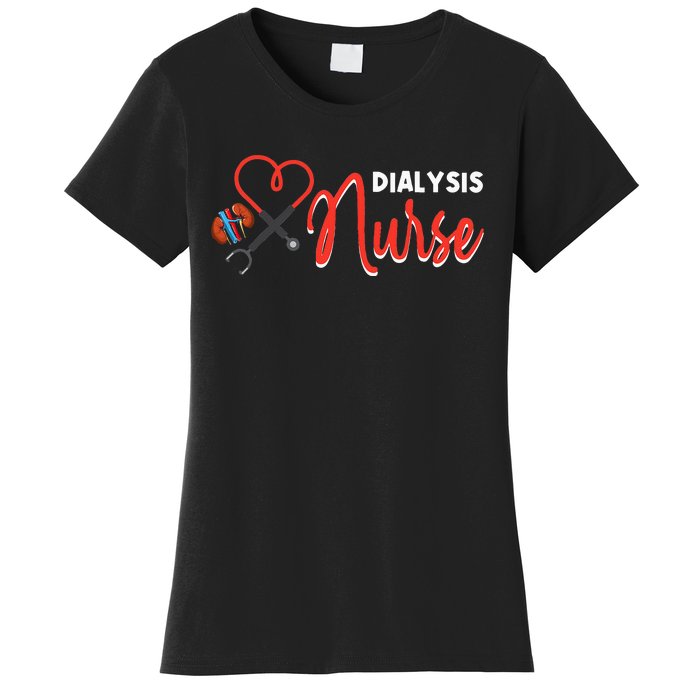 Dialysis Nurse Gifts for Technician Heart Nephrology Nursing Women's T-Shirt