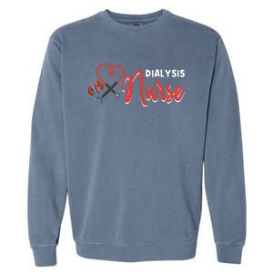 Dialysis Nurse Gifts for Technician Heart Nephrology Nursing Garment-Dyed Sweatshirt