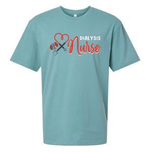 Dialysis Nurse Gifts for Technician Heart Nephrology Nursing Sueded Cloud Jersey T-Shirt