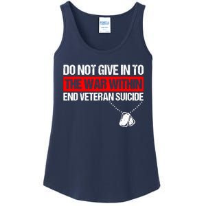 Do Not Give In To The War Within End Veteran Suicide Support Ladies Essential Tank