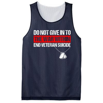 Do Not Give In To The War Within End Veteran Suicide Support Mesh Reversible Basketball Jersey Tank