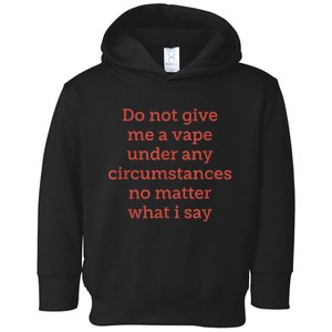 Do Not Give Me A Vape Under Any Circumstances No Matter Toddler Hoodie