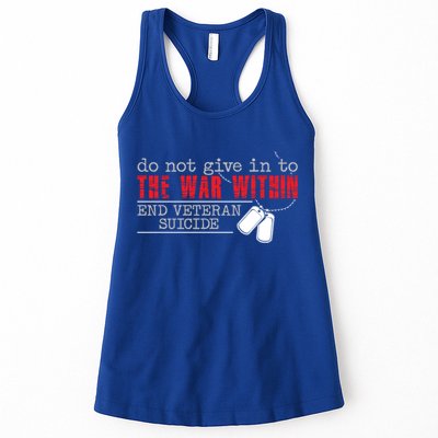 Do Not Give In To The War Within End Veteran Suicide Support Gift Womens Tank Top