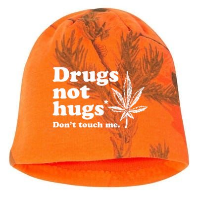 Drugs Not Hugs Funny Weed Marijuana Cannabis Smoker Kati - Camo Knit Beanie