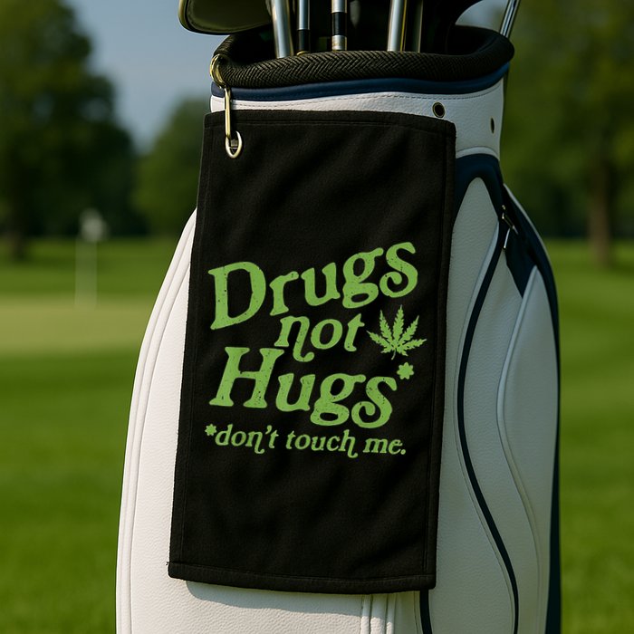Drug Not Hugs Don't Touch Me Weed Canabis 420 TShirt Golf Towel