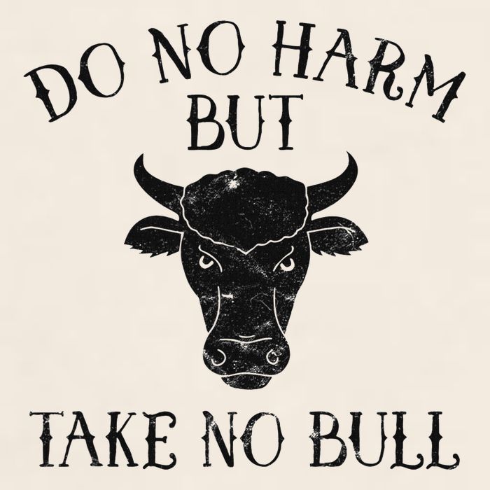 Do No Harm But Take No Bull Garment-Dyed Women's Muscle Tee