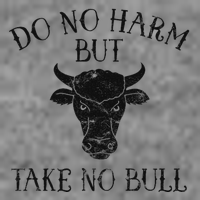 Do No Harm But Take No Bull 7-Panel Snapback Hat