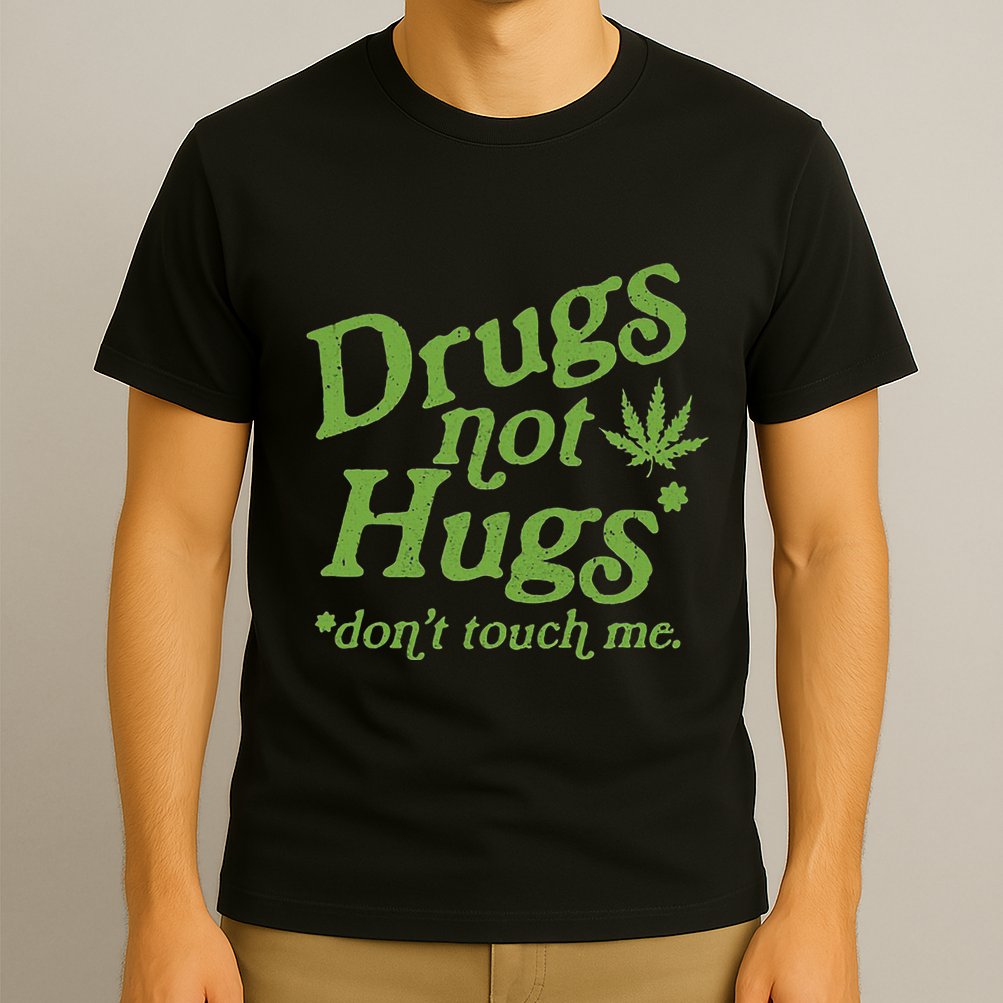 Drug Not Hugs DonT Touch Me Weed Canabis 420 T-Shirt