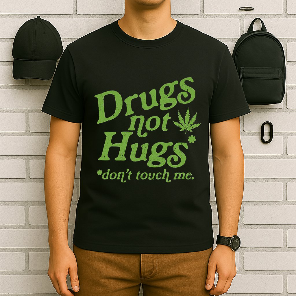 Drug Not Hugs DonT Touch Me Weed Canabis 420 T-Shirt