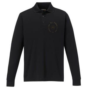 Do No Harm Take No Shit Witchy Moon Moth Performance Long Sleeve Polo