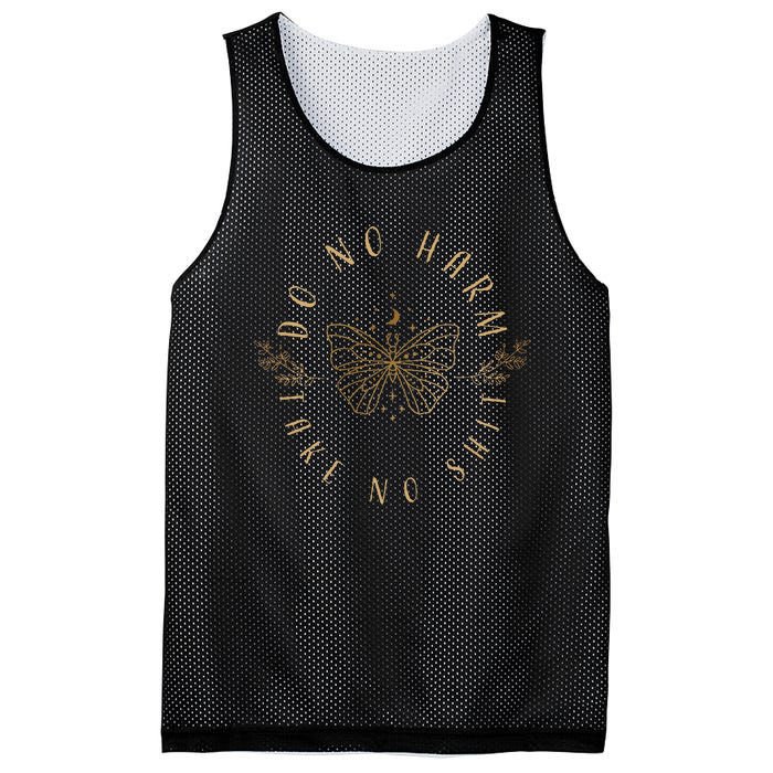 Do No Harm Take No Shit Witchy Moon Moth Mesh Reversible Basketball Jersey Tank