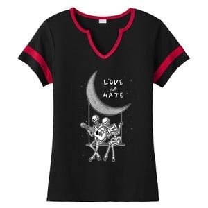 Do Not Hate But Love Cute Gift Creative Love Design Cool Gift Ladies Halftime Notch Neck Tee