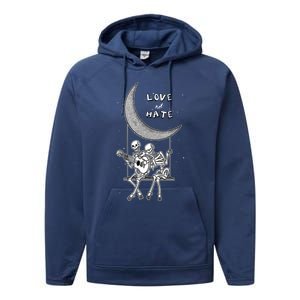 Do Not Hate But Love Cute Gift Creative Love Design Cool Gift Performance Fleece Hoodie