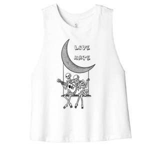 Do Not Hate But Love Cute Gift Creative Love Design Cool Gift Women's Racerback Cropped Tank