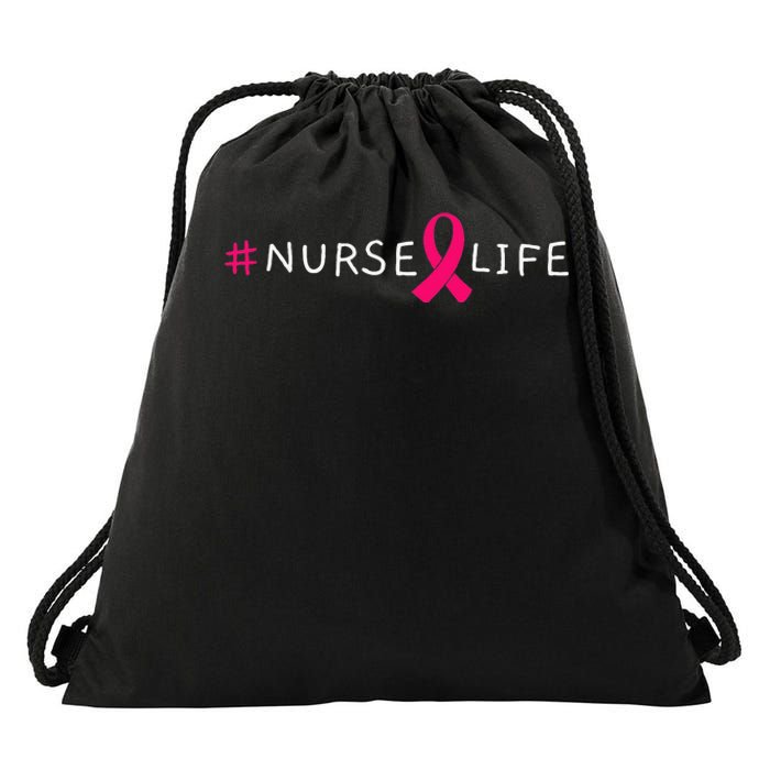 Doctor Nurse Heart Love Pink Ribbon Cute Breast Cancer Drawstring Bag