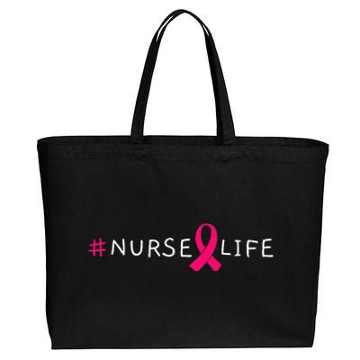 Doctor Nurse Heart Love Pink Ribbon Cute Breast Cancer Cotton Canvas Jumbo Tote