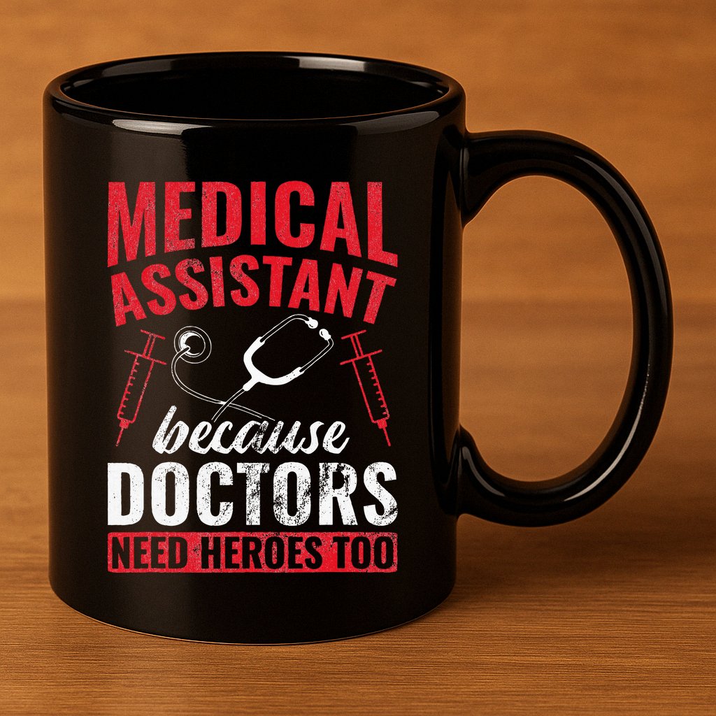 Doctors Need Heroes Too Medical Assistant 11oz C Handle Ceramic Mug