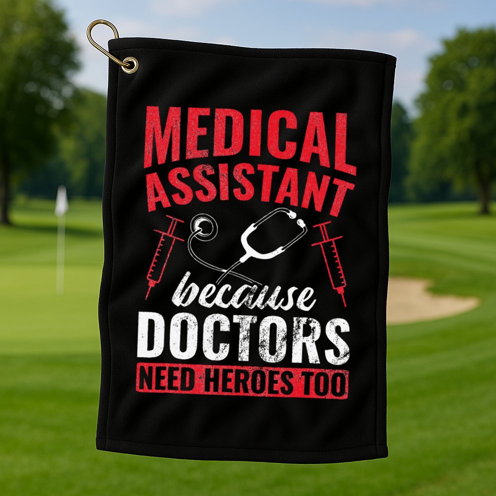 Doctors Need Heroes Too Medical Assistant Golf Towel