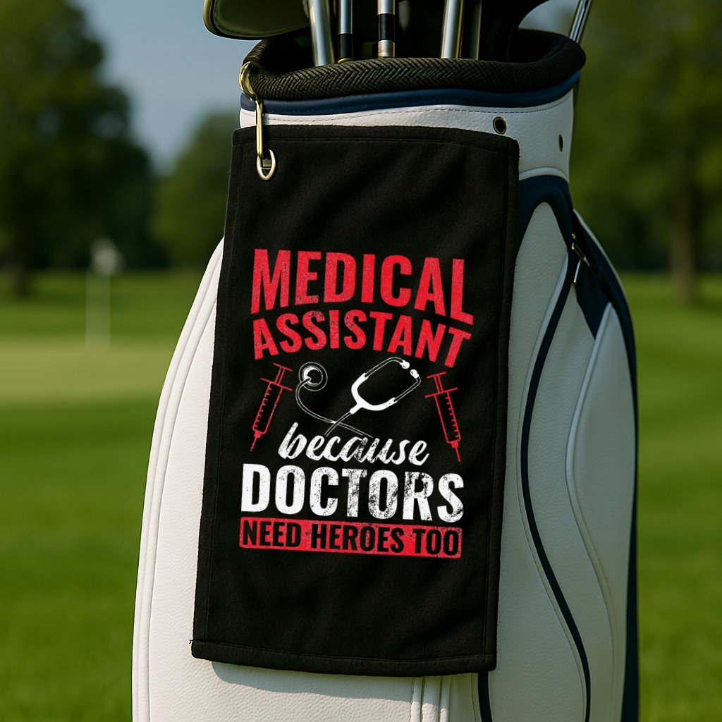 Doctors Need Heroes Too Medical Assistant Golf Towel