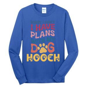 Dog Name Hooch Personalised Gift Busy With My Dog Hooch Gift Tall Long Sleeve T-Shirt