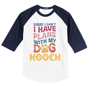 Dog Name Hooch Personalised Gift Busy With My Dog Hooch Gift Baseball Sleeve Shirt