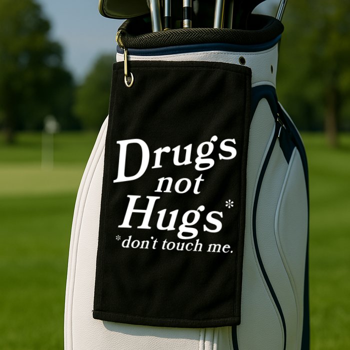 Drugs Not Hugs DonT Touch Me Funny Golf Towel