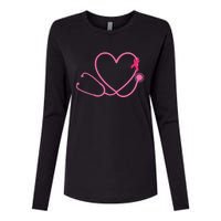 Doctor Nurse Heart Love Pink Ribbon Cute Breast Cancer Womens Cotton Relaxed Long Sleeve T-Shirt