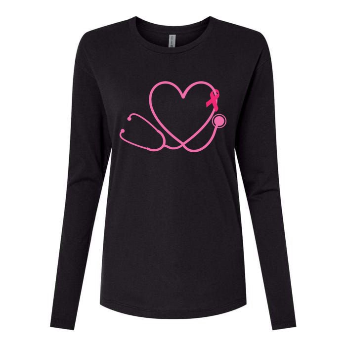 Doctor Nurse Heart Love Pink Ribbon Cute Breast Cancer Womens Cotton Relaxed Long Sleeve T-Shirt