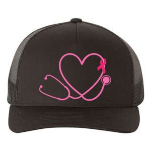 Doctor Nurse Heart Love Pink Ribbon Cute Breast Cancer Yupoong Adult 5-Panel Trucker Hat