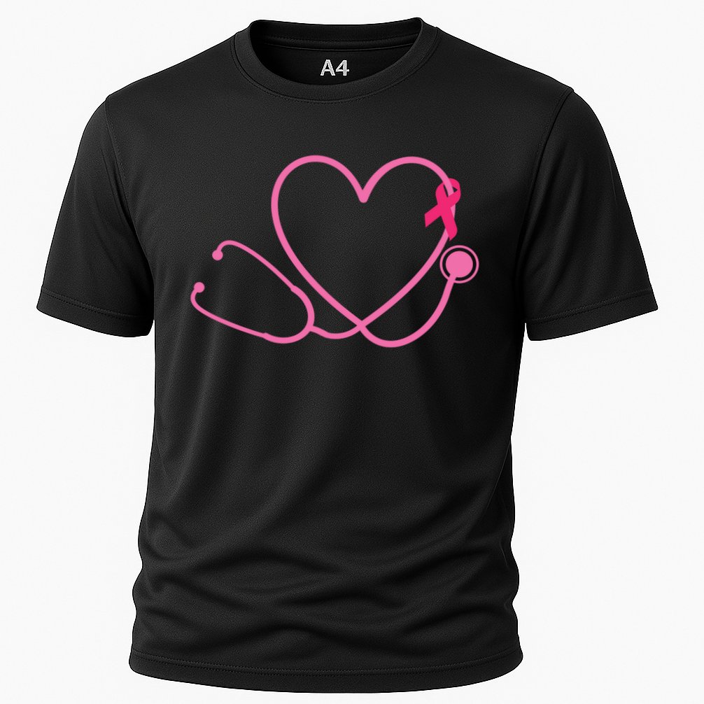 Doctor Nurse Heart Love Pink Ribbon Cute Breast Cancer Performance Shirt