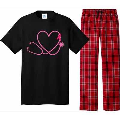 Doctor Nurse Heart Love Pink Ribbon Cute Breast Cancer Pajama Set