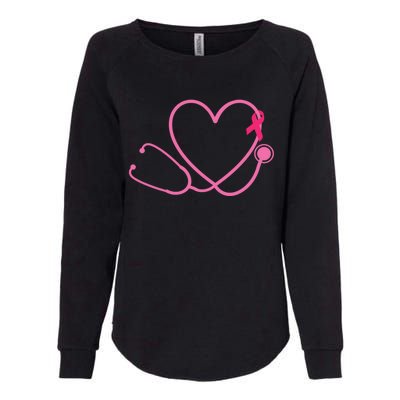 Doctor Nurse Heart Love Pink Ribbon Cute Breast Cancer Womens California Wash Sweatshirt