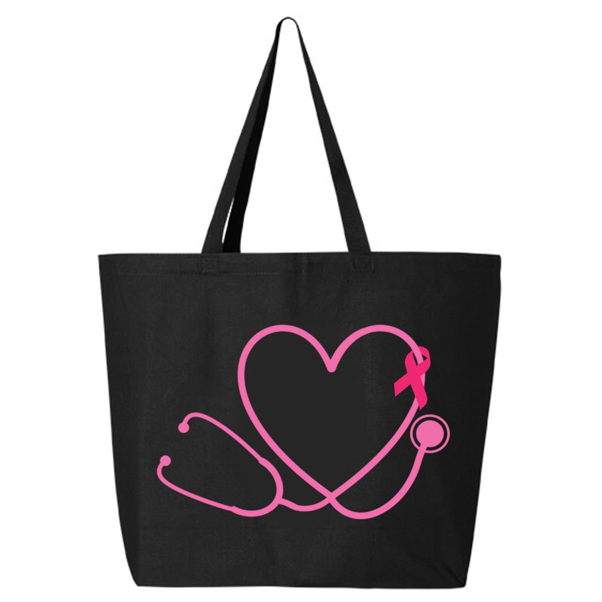 Doctor Nurse Heart Love Pink Ribbon Cute Breast Cancer 25L Jumbo Tote